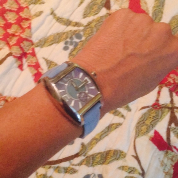 Adee Kaye Pearlized Face Watch Periwinkle Blue main image 5